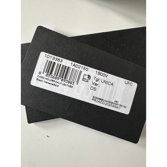 Versace Medusa Head Black Calf Leather Card Case Wallet 1013363 Italy NWT - Picture 7 of 7